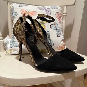 Charlotte Russe Black and Gold Stiletto Heels